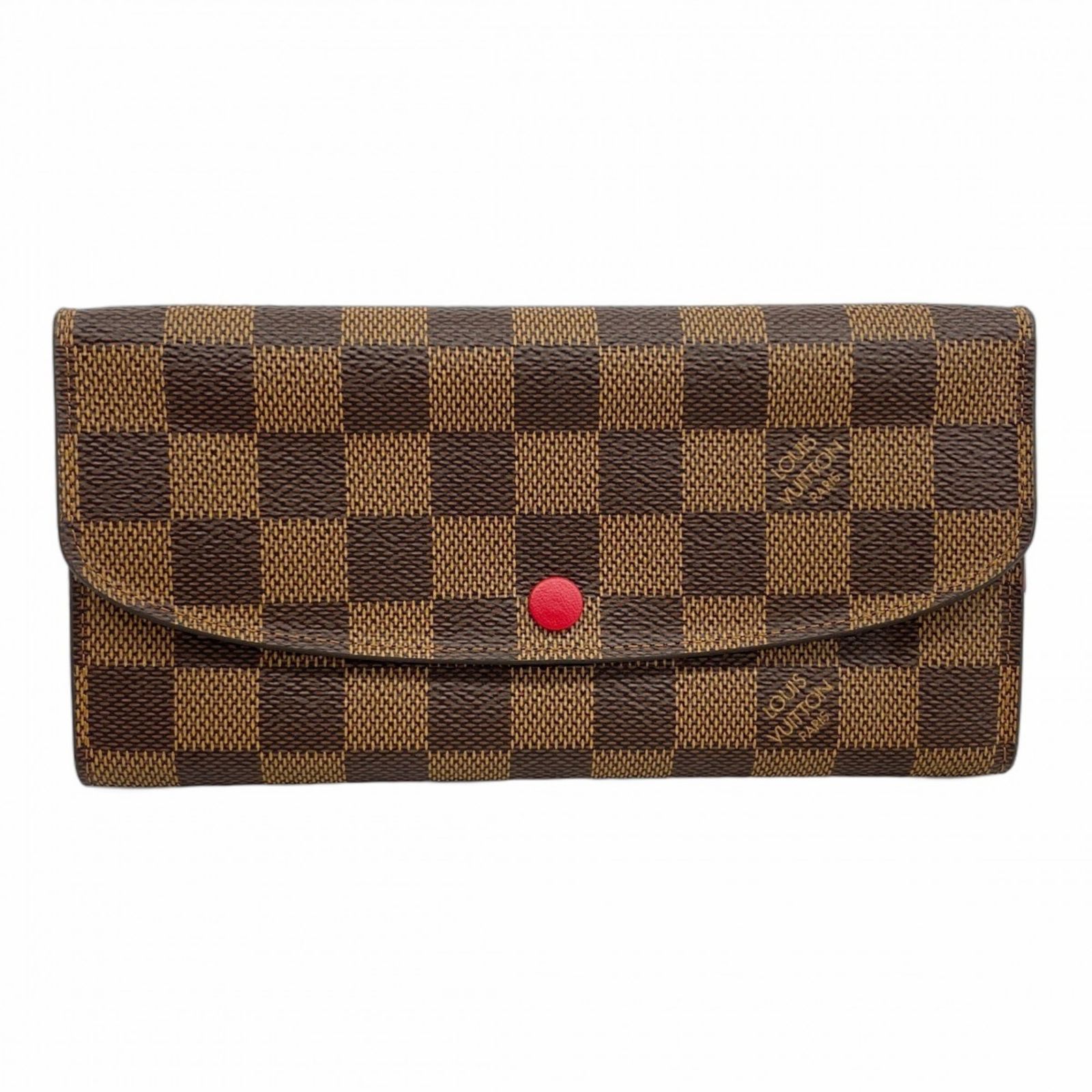 ルイ ヴィトン Louis Vuitton ルイ ヴィトン 長財布 ダミエ ポルトフォイユ エミリー N63544 ルージュレディース