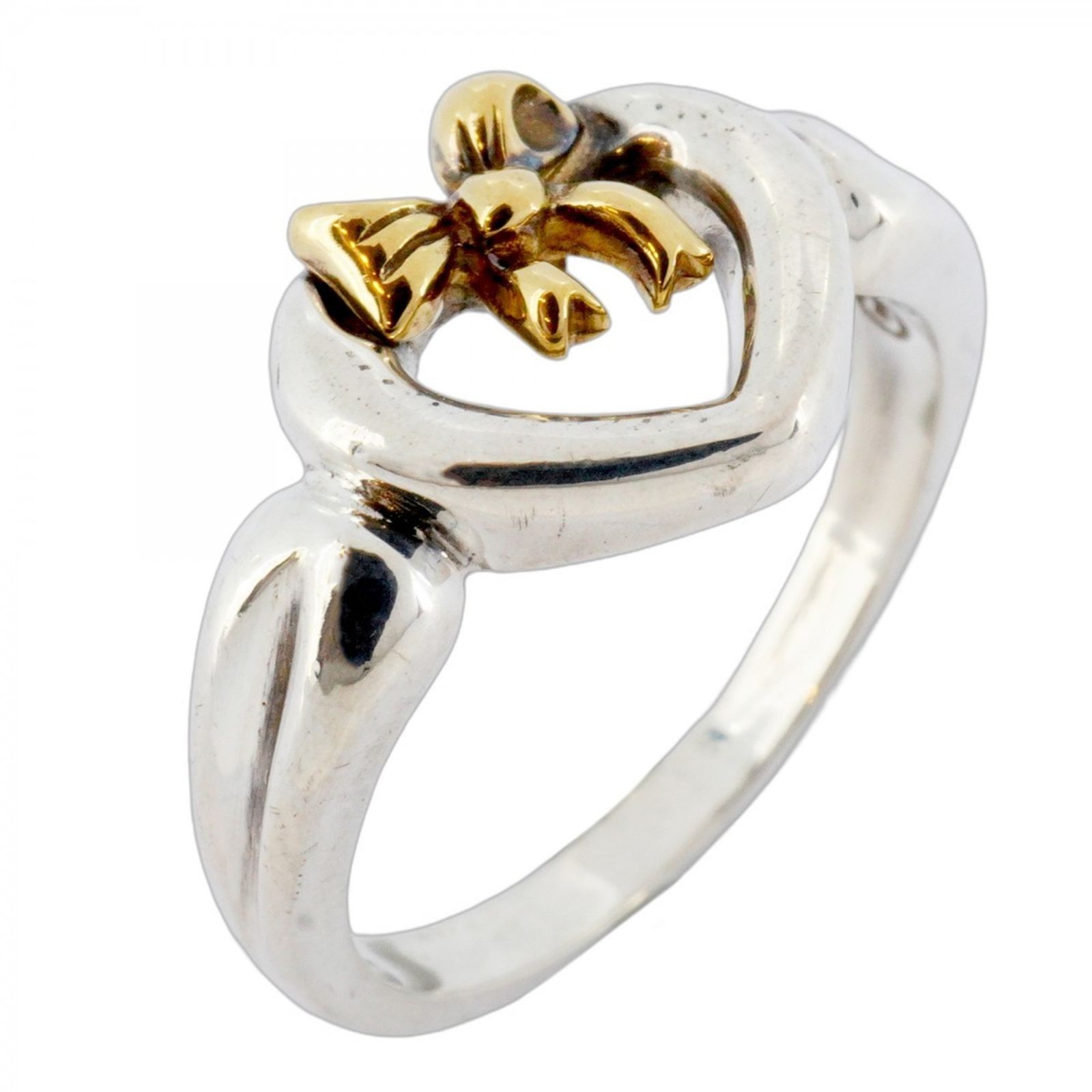 ティファニー Tiffany ティファニー リング リボンハート 18KYG イエローゴールド シルバー925 12号レディース