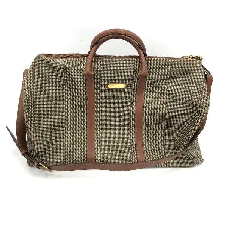 ポロラルフローレン グレンチェック ボストンバッグ 旅行カバン