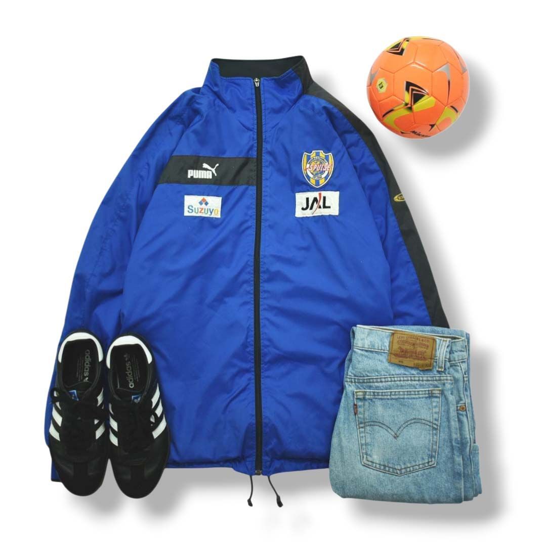 清水エスパルス　ウーブンフルジップジャケット　XLサイズ PUMA 希少】 00s ヴィンテージ プーマ PUMA 清水エスパルス フルスポンサー