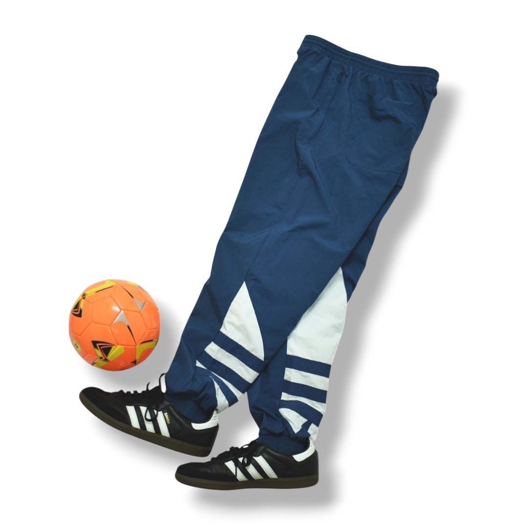 定番 アディダス オリジナルス adidas originals トレフォイル ロゴ プリント ナイロン パンツ 裏地 メッシュ M ネイビー ストリート スポーツ カジュアル ウェア メンズ