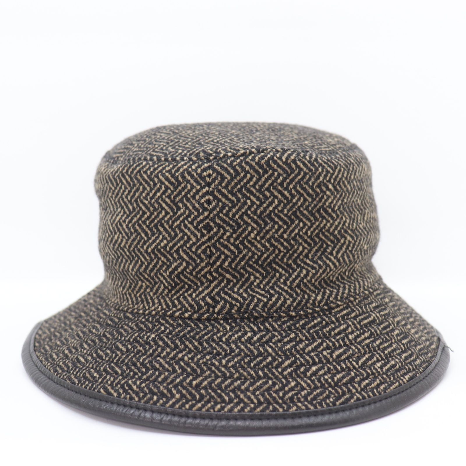 HERMES エルメス バケットハット 58 ヘリンボーン スターマーク 帽子 レディース メンズ