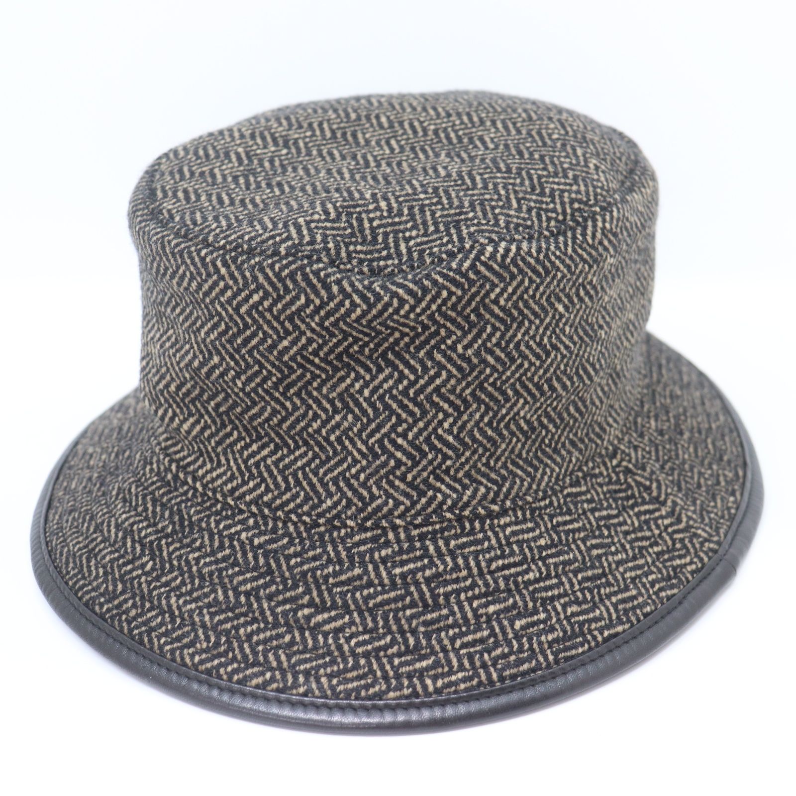 ITMTER59GMGX HERMES エルメス バケットハット 58 ヘリンボーン ヘリンボーン スターマーク 帽子 レディース メンズ