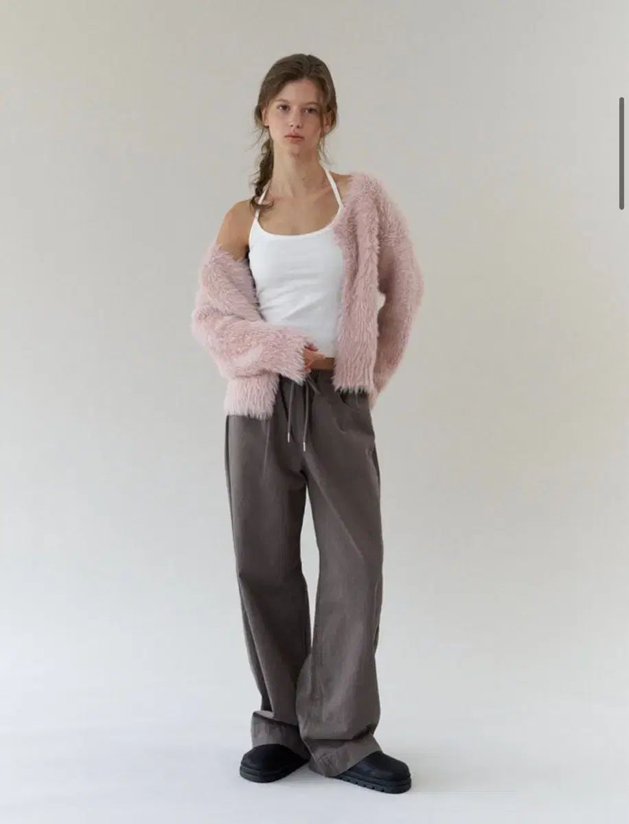 ヘザーメント Teddyカーディガン ベビーピンク