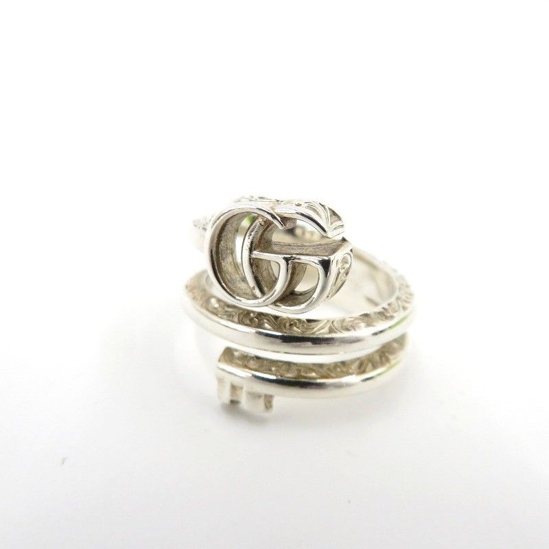 GUCCI グッチ リング 指輪 GGマーモント キー ダブルバンド サイズ 16 約15号 シルバー 135