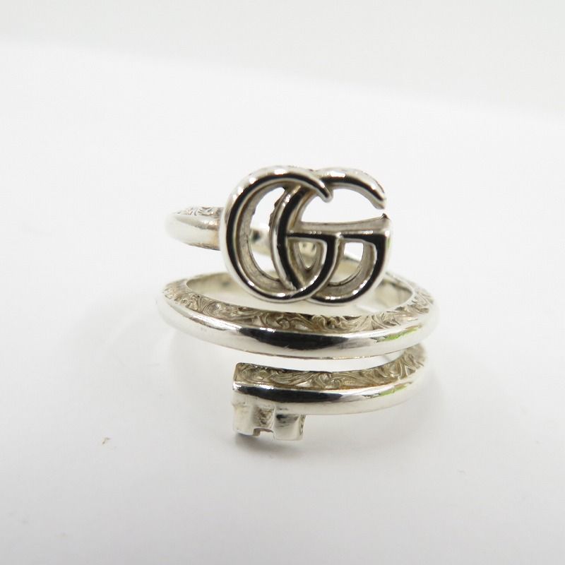 GUCCI グッチ リング 指輪 GGマーモント キー ダブルバンド - サイズ 16 約15号 シルバー 135