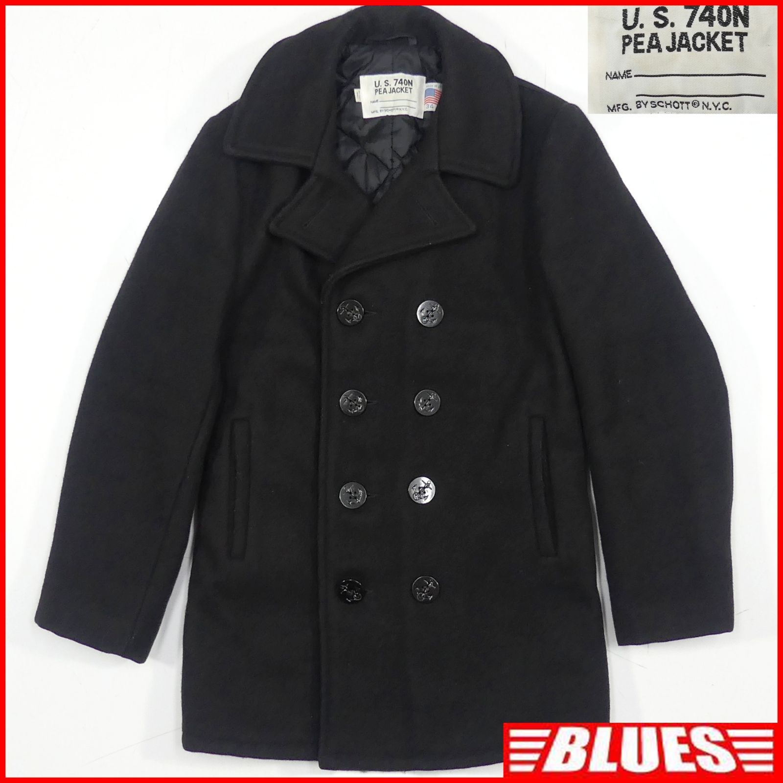 Schott ショット Pコート XS ピーコート ダブル 34 アメリカ製 USA製