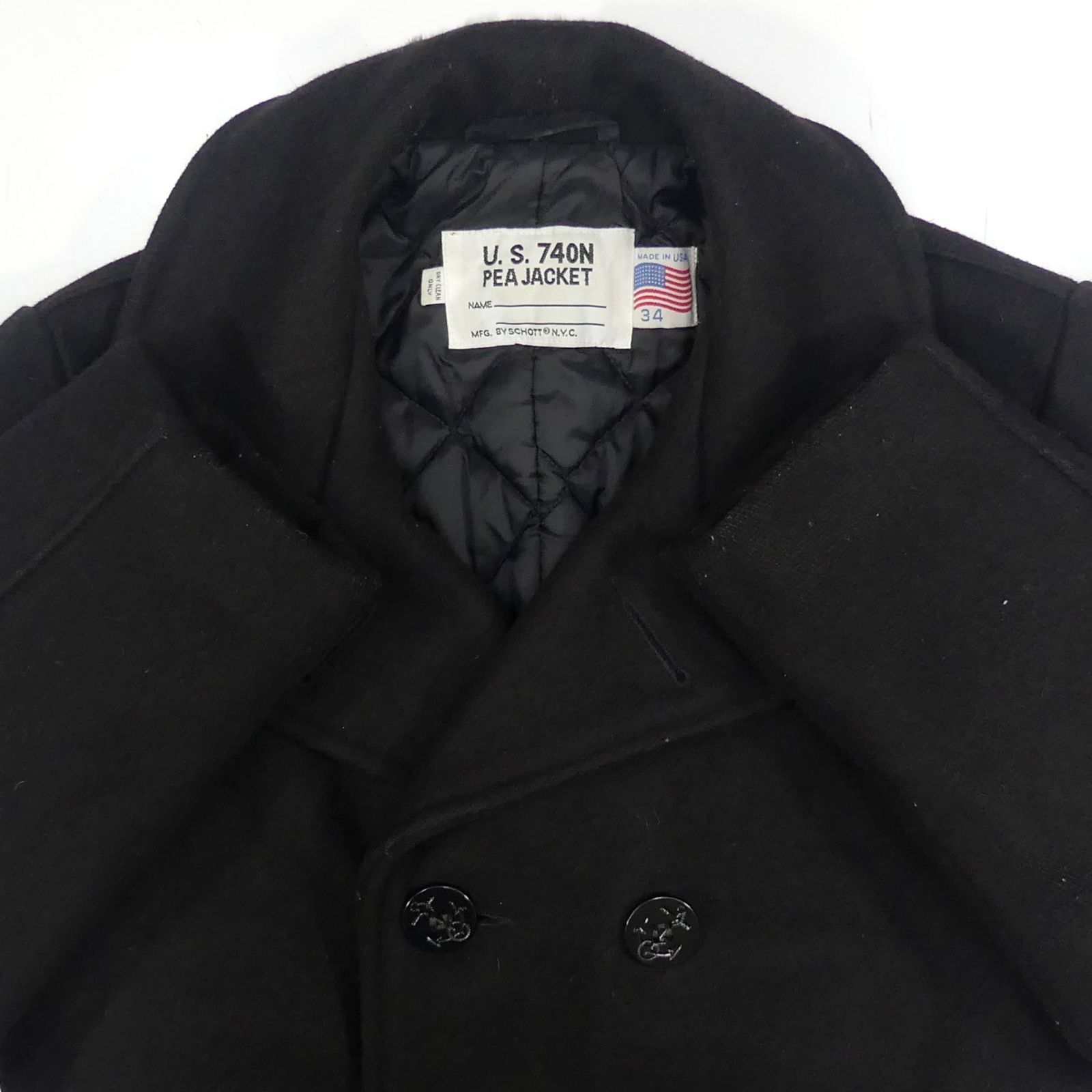 Schott ショット Pコート XS ピーコート ダブル 34 アメリカ製 USA製