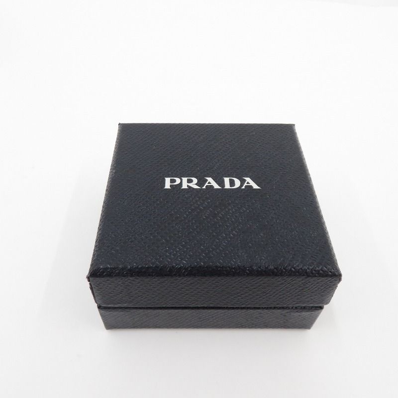  PRADA プラダ キーホルダー メタル トライアングルロゴ 2 PS 395 66 A ブラック 135 キーホルダー キーリング 小物