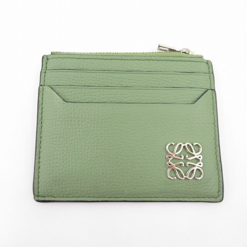 瀬戸大橋店 LOEWE ロエベ カードケース アナグラム スクエアジップ カードホルダーケース C821R80X01 ライトグリーン 135