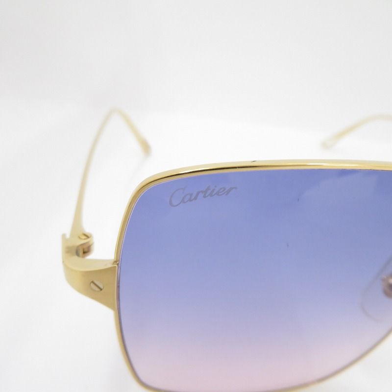  CARTIER カルティエ サングラス CT 0297 S サイズ 57 17 ブルー × ゴールド 135 サングラス 小物
