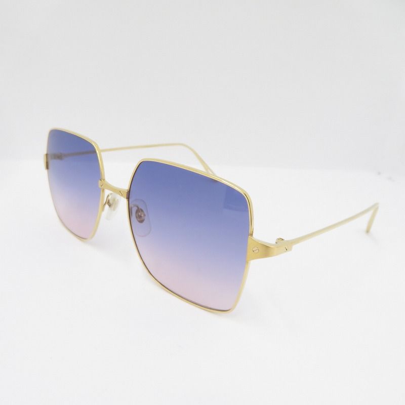 CARTIER カルティエ サングラス CT 0297 S サイズ 57 17 ブルー × ゴールド 135