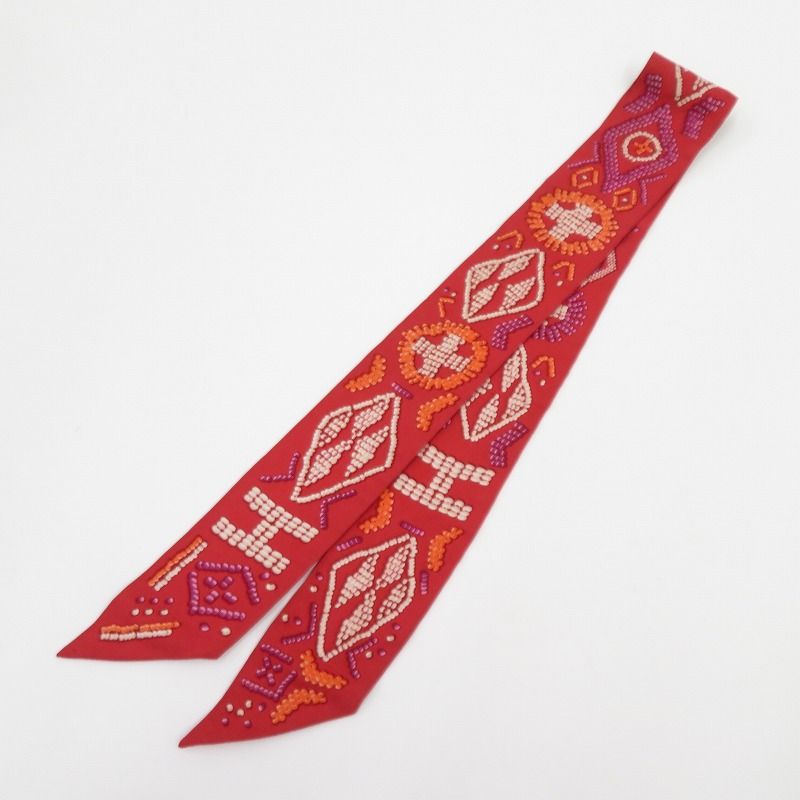 瀬戸大橋店 HERMES エルメス ハンカチ ツイリー ケリーアンペルル - レッド 135