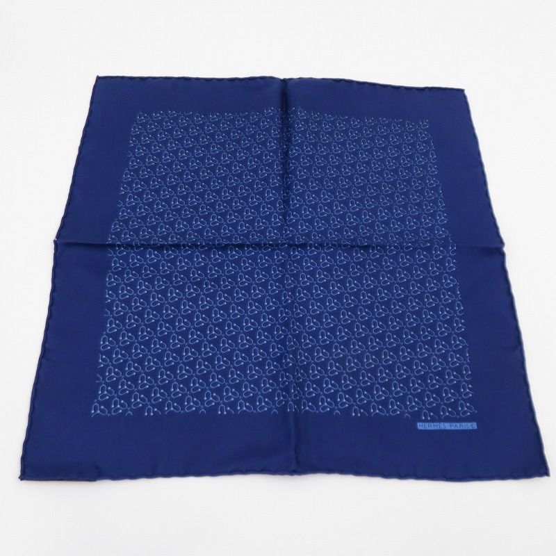 HERMES エルメス ハンカチ カレ 40 ネイビー 135