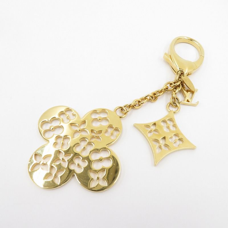 瀬戸大橋店 LOUIS VUITTON ルイ ヴィトン キーホルダー アイビー フラワー バッグチャーム M67930 ゴールド 135