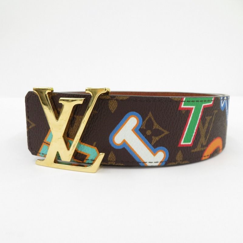 瀬戸大橋店 LOUIS VUITTON ルイ ヴィトン ベルト ×NBA サンチュール LV モノグラム MP294 サイズ 95 38 ブラウン 135