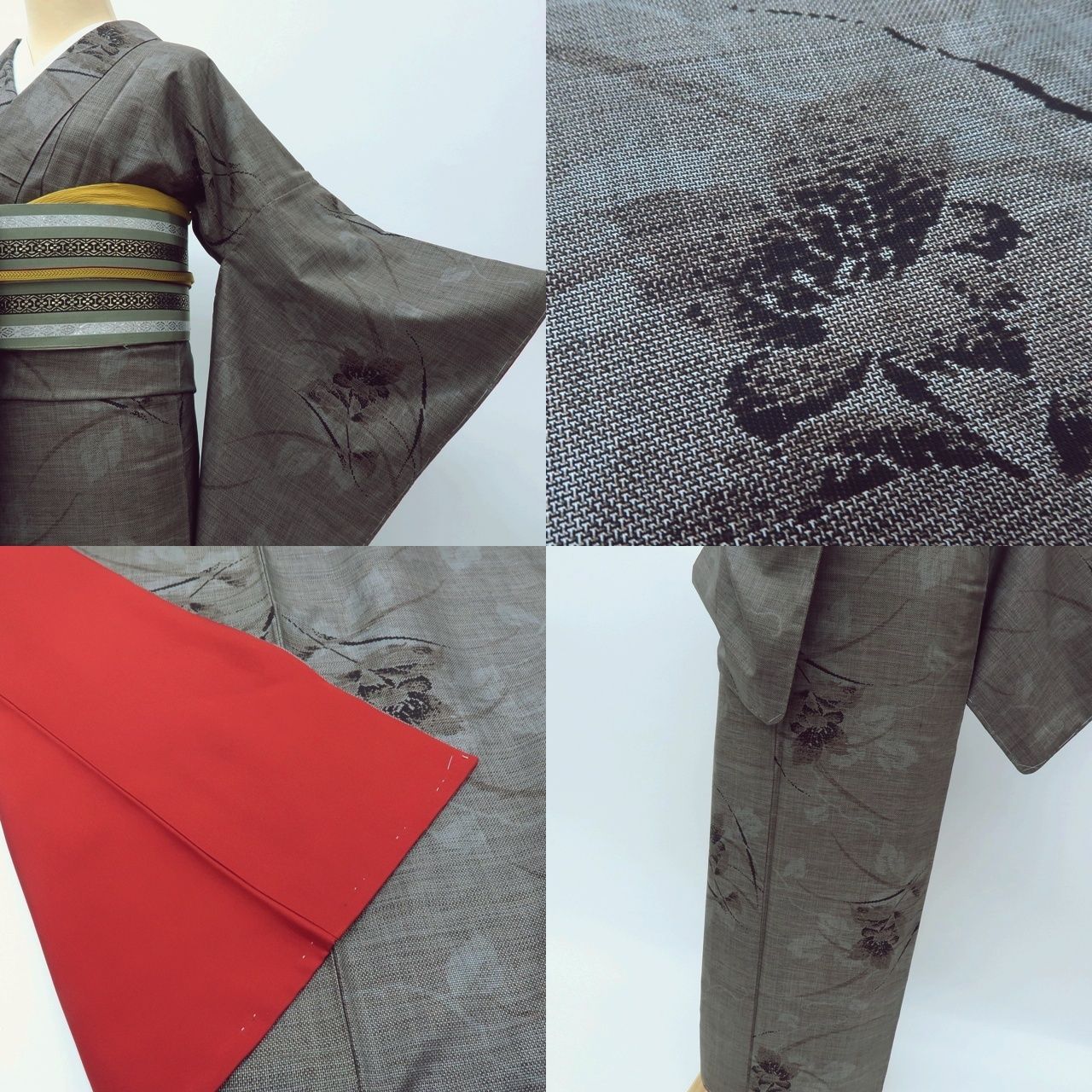 百華❀Y3925◇未着用 正絹 証紙付 9マルキ 純泥染 仕付け糸付 本場