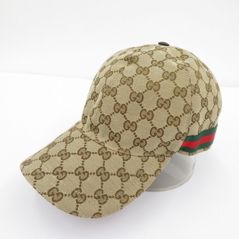 瀬戸大橋店 GUCCI グッチ キャップ GGキャンバス 200035 601491 ベージュ サイズ XL 135