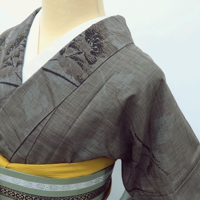 百華❀Y3925◇未着用 正絹 証紙付 9マルキ 純泥染 仕付け糸付 本場