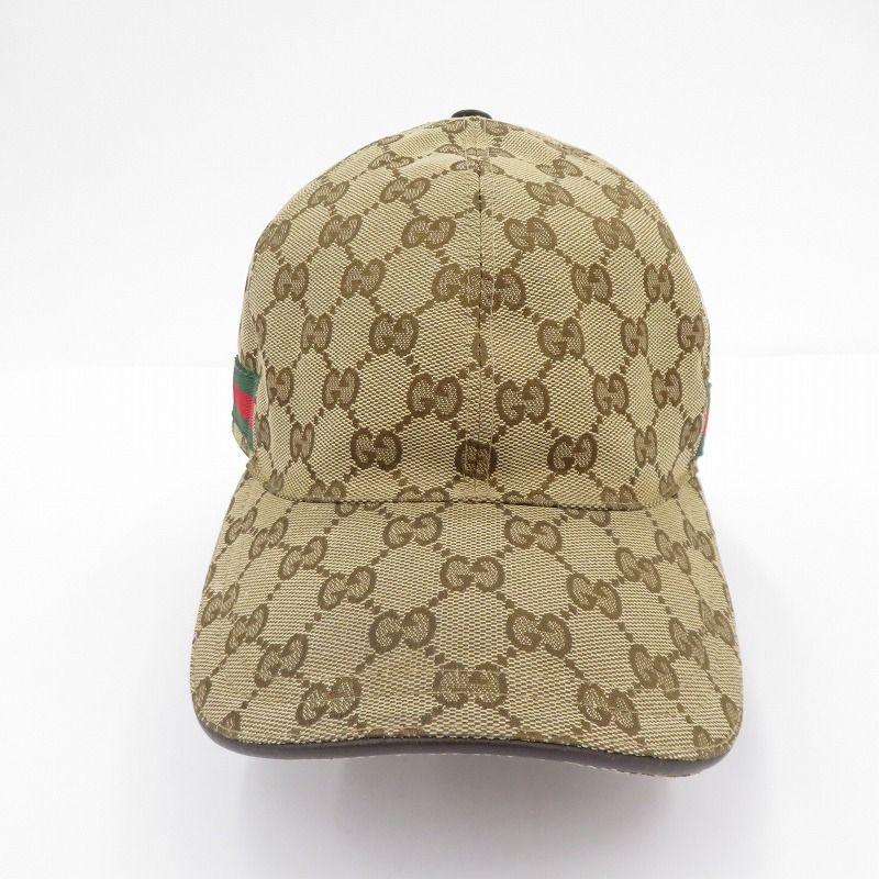GUCCI グッチ キャップ GGキャンバス ベースボールキャップ 200035 202591 ベージュ サイズ L 135