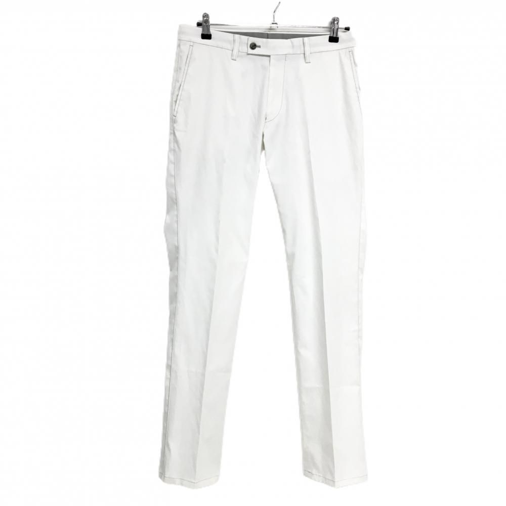 ランバンスポール パンツ 白 グレーステッチ バックロゴ メンズ 79