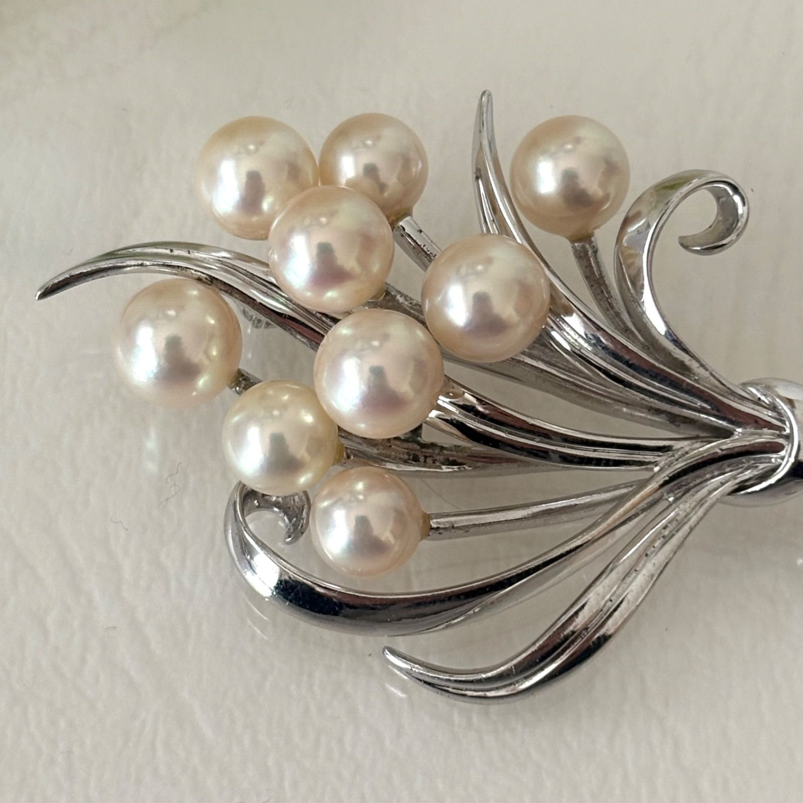 307【ミキモト】シルバー パール ブローチ 花束 - メルカリ