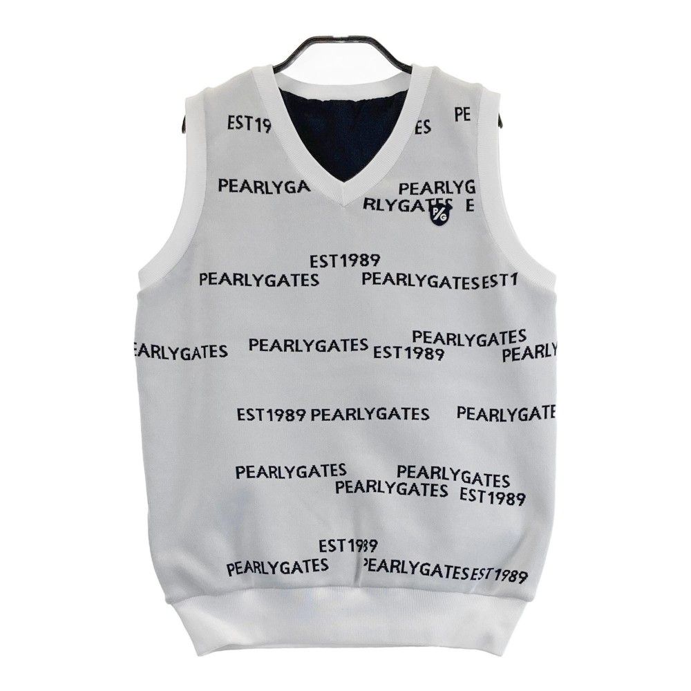 サイズ 1 PEARLY GATES パーリーゲイツ モデル リバーシブル ニットベスト ロゴ総柄 ホワイト系 240101427476 ゴルフウェア レディース ストスト