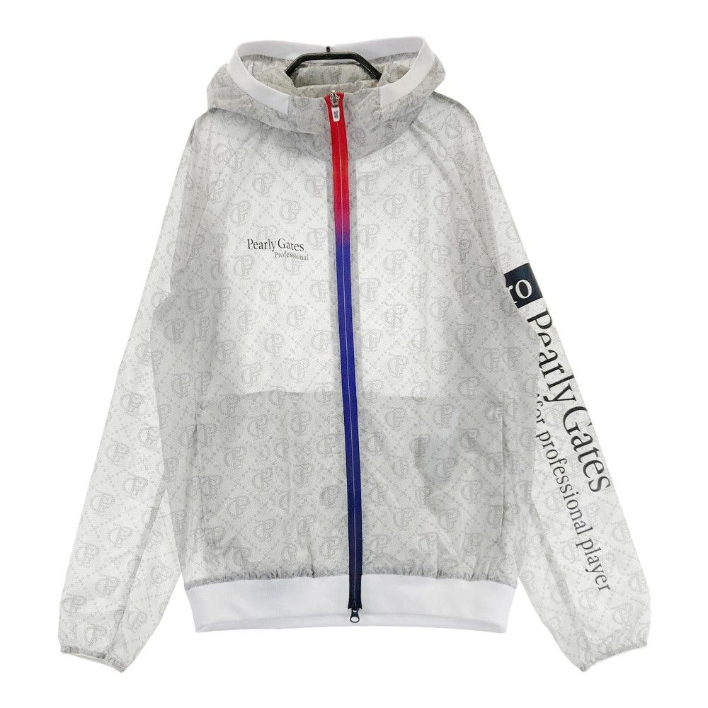 サイズ 1 PEARLY GATES パーリーゲイツ PERTEX モデル ナイロン ジップパーカー 総柄 グレー系 240101535873 ゴルフウェア レディース ストスト