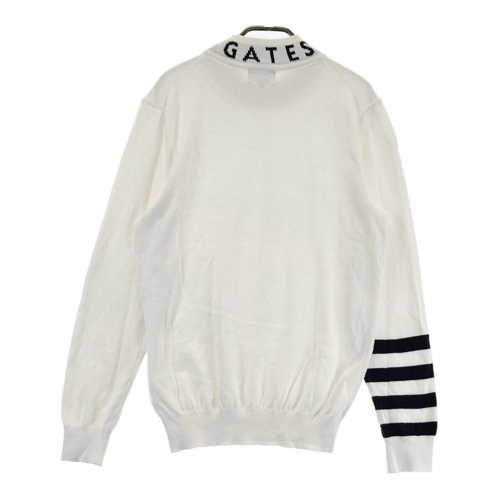 サイズ 4 PEARLY GATES パーリーゲイツ モデル モックネック ニットセーター ホワイト系 ゴルフウェア メンズ ストスト
