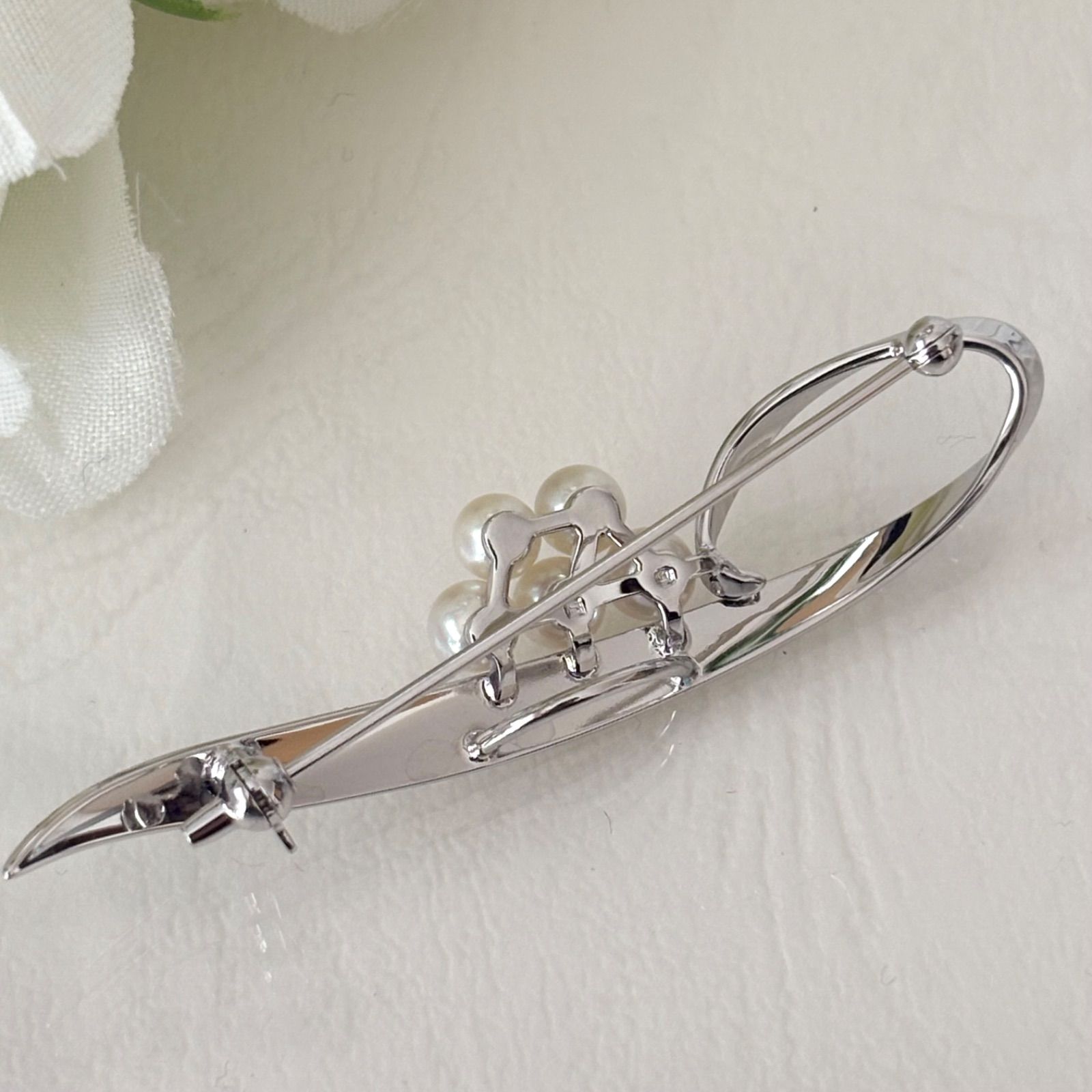 340【ミキモト】シルバー パール ブローチ - メルカリ