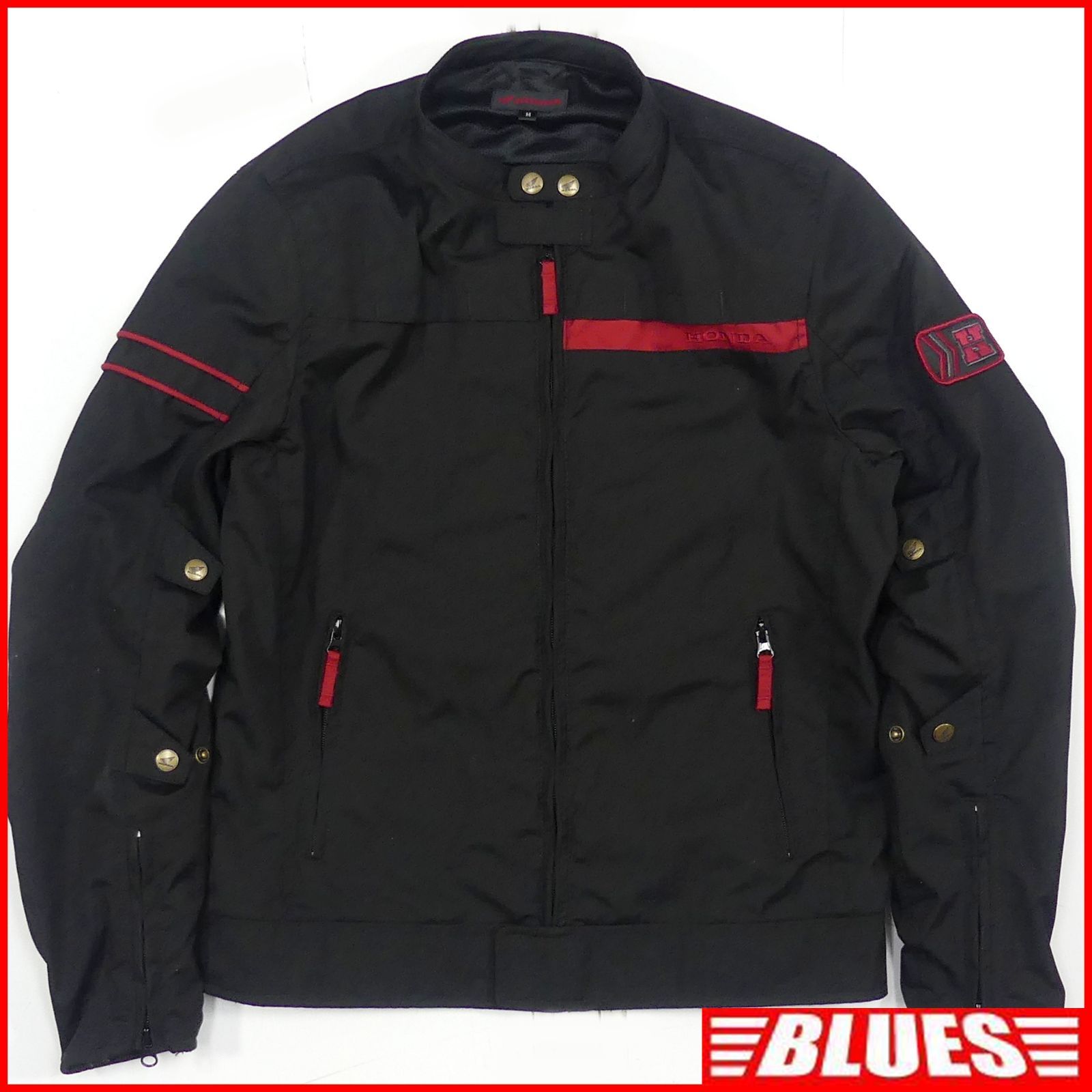 HONDA ホンダ レーシングジャケット M ライダース 黒 ブラック 保護パッド バイク メンズ メッシュ_ナイロンライダース_サイズM一覧 SEULB屋着古 TY 4121
