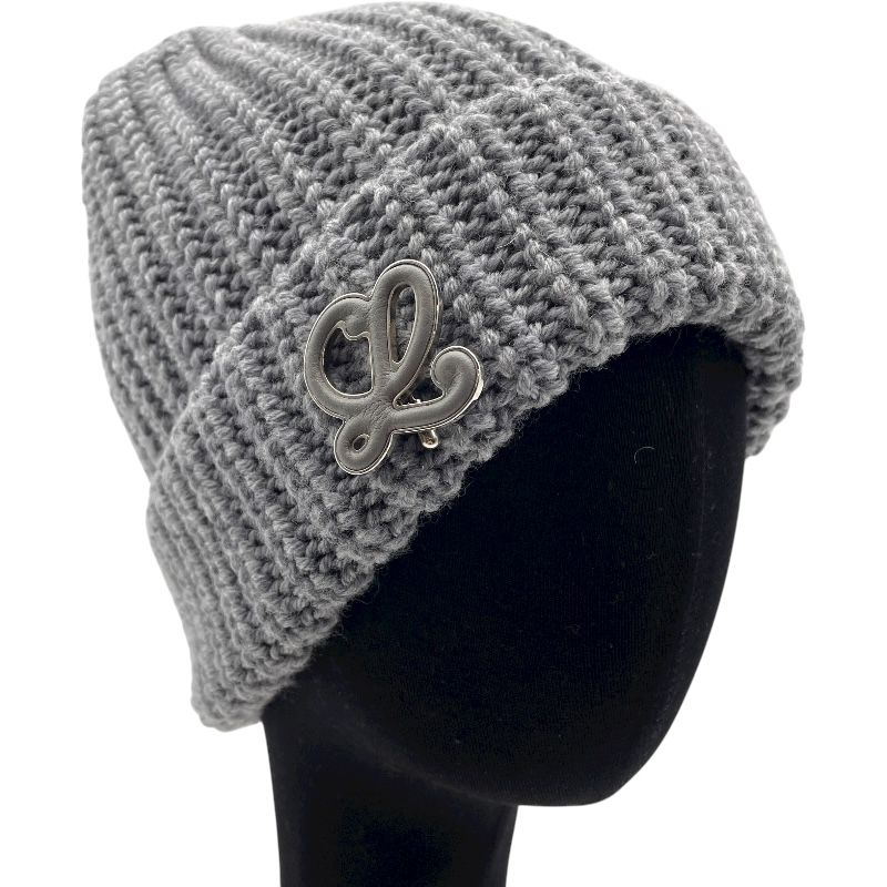 アナグラムレザーパッチニットキャップ