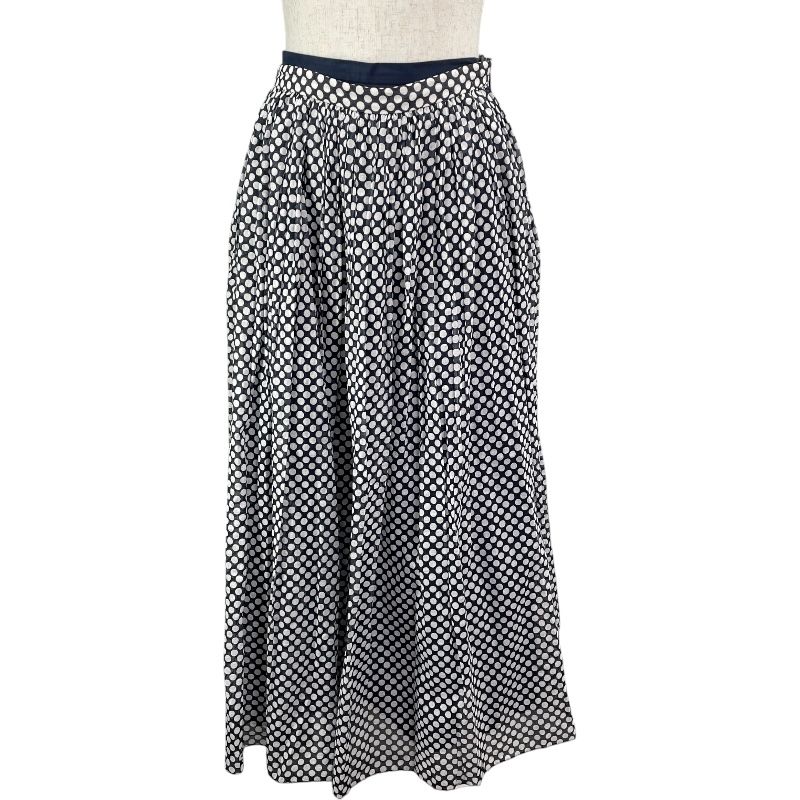 クリスチャン ディオール Christian Dior ドット柄ロングフ スカート 051J59A3758 ネイビー コットン レディース ロングスカート
