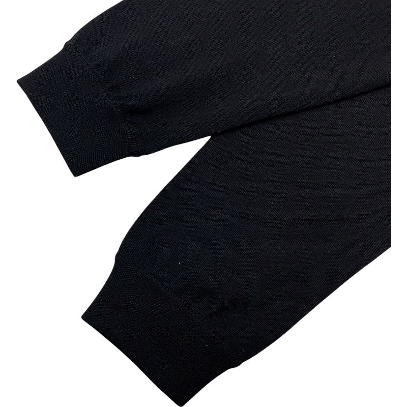  エルメス HERMES ツイルレーヌ切替ニットシャツ ブラック シルク レディース ニット ニット セーター トップス