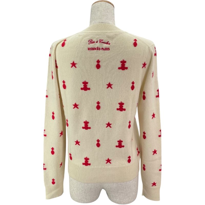 エルメス HERMES Poste Et Cavalerie カシミヤニットセーター アイボリー カシミヤ レディース セーター