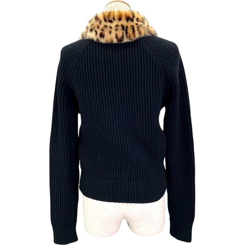 ルイ ヴィトン LOUIS VUITTON レオパード ニットカーディガン FFKC99HWW ブラック ウール レディース カーディガン