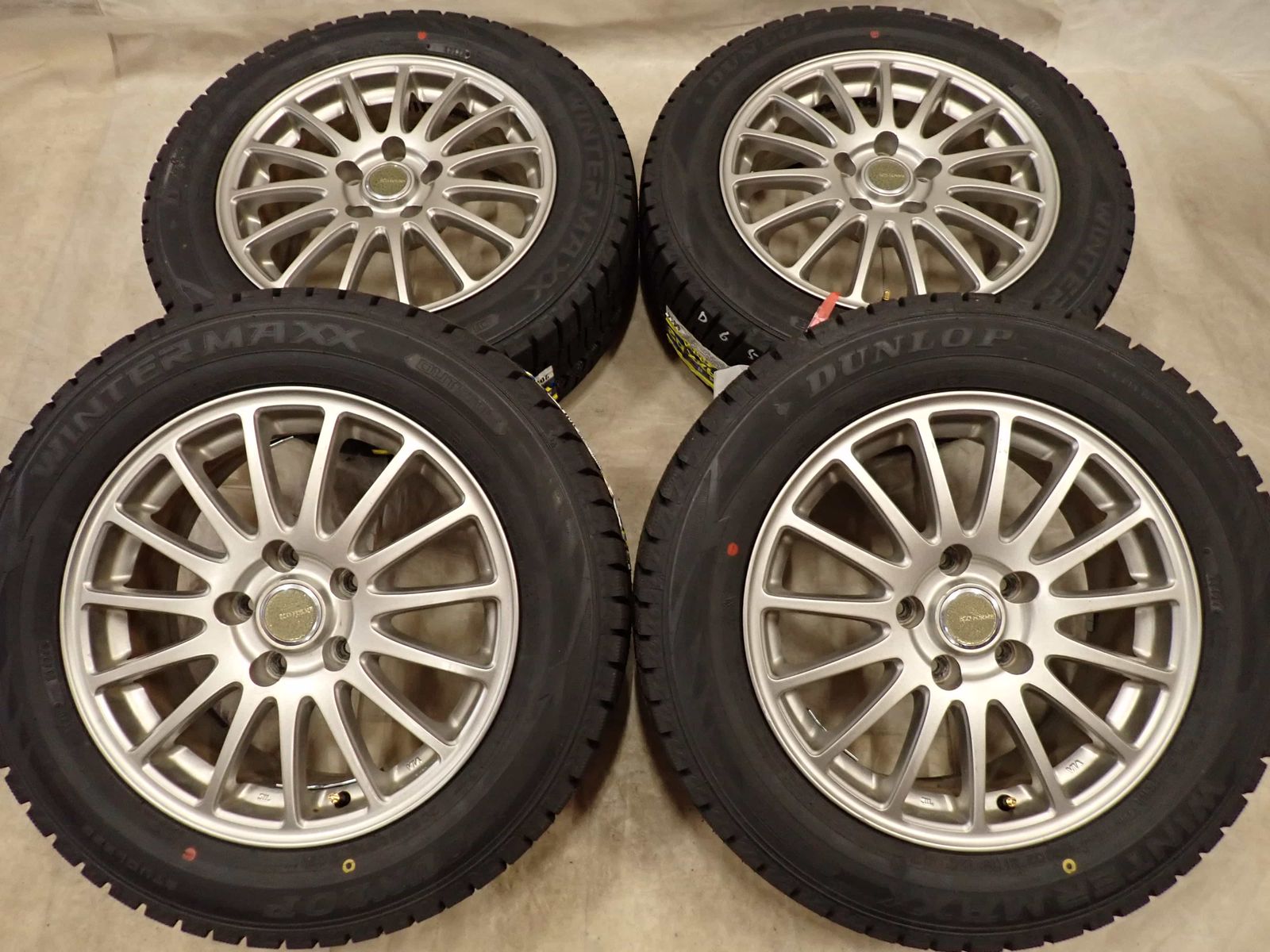  冬4本 製 会社宛 205 60 R 16 6 5 J 92 S ダンロップ WINTER MAXX WM 02 アルミ ノア ヴォクシー ステップ MAZDA 3 NO D 6512 16インチ タイヤ ホイールセット