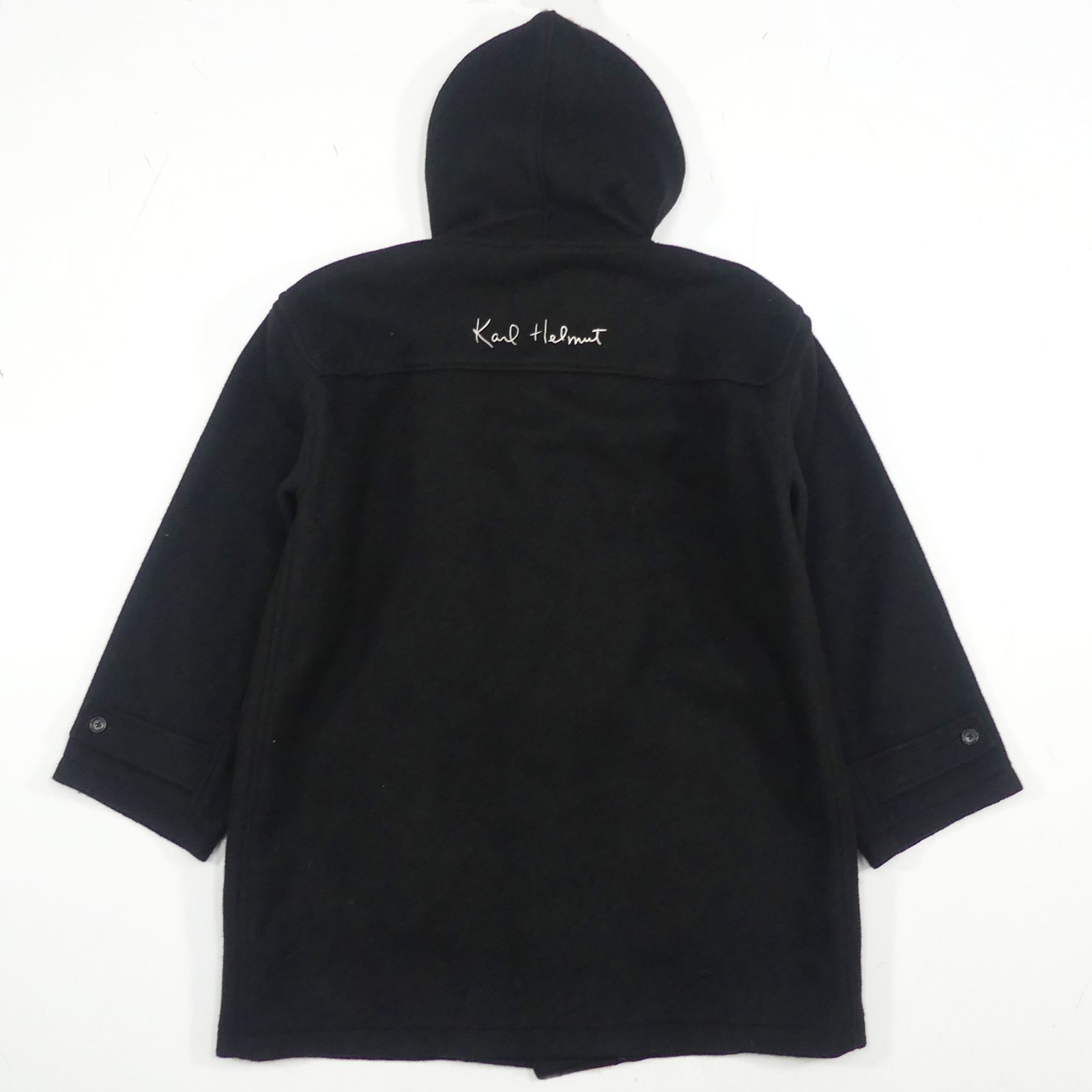 Karl Helmut カールヘルム ダッフルコート L ロング 黒 ブラック ウール トグルボタン 古着 フード メンズ ダッフルコートサイズL一覧 SEULB屋着古 TY4080