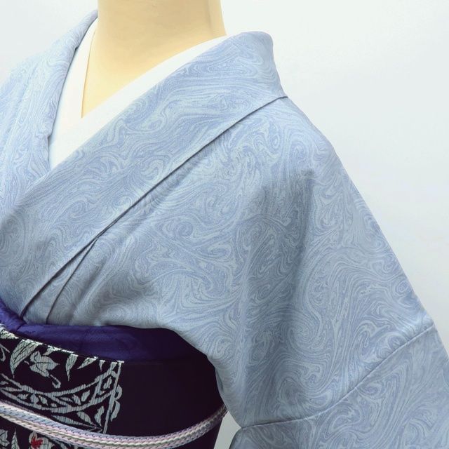 百華❀Y3937◇美品 正絹 手縫い仕立て 墨流し トールサイズ 小紋 着物