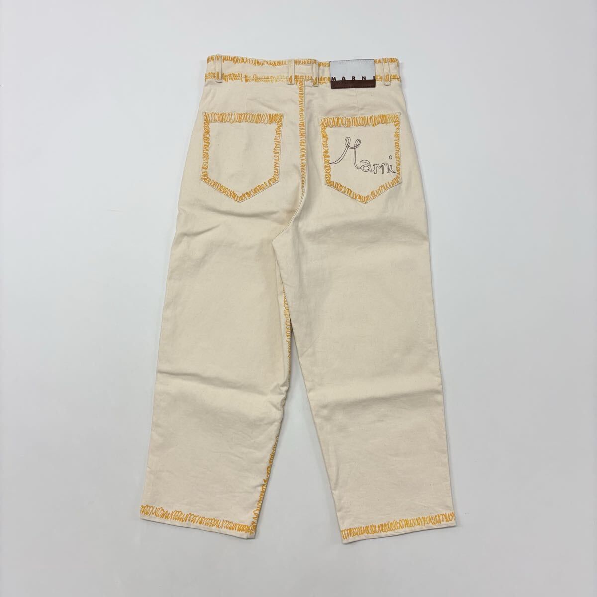 22ss 2025 MARNI マルニ ペイント デニム パンツ 生成り 系 サイズ 38 711-0070