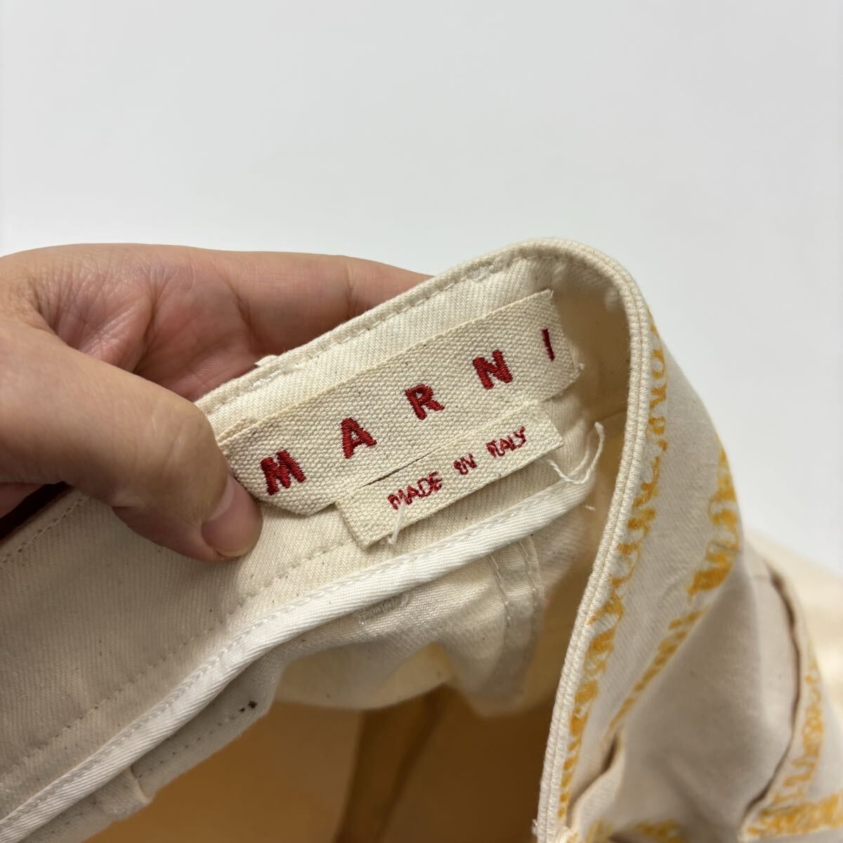  22 ss 2025 MARNI マルニ ペイント デニム パンツ 生成り 系 サイズ 38 711 0070 その他 デニム ジーンズ