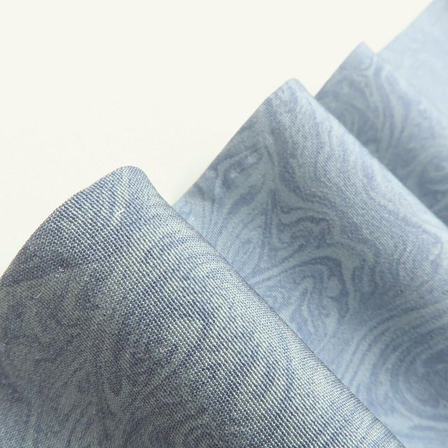 【墨流し】正絹　小紋　袷 正絹 更紗柄 小紋 袷 - メルカリ