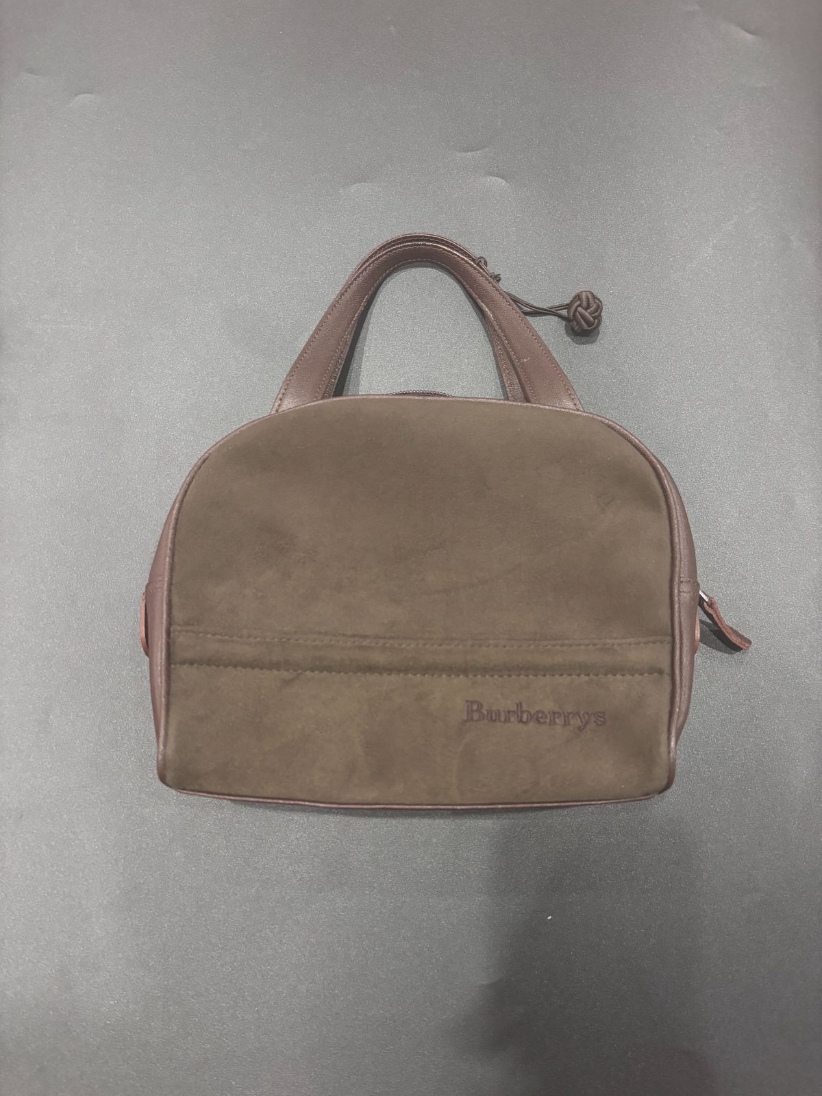 バーバリー スエード ノバチェック ブラウン バッグ B25110765