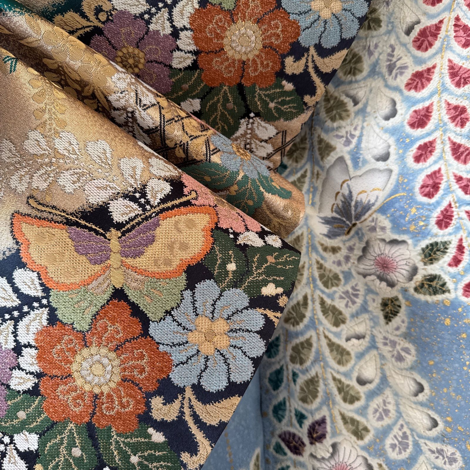 平和屋着物○豪華振袖 駒刺繍 屏風草花文 暈し染め 金彩 正絹 逸品