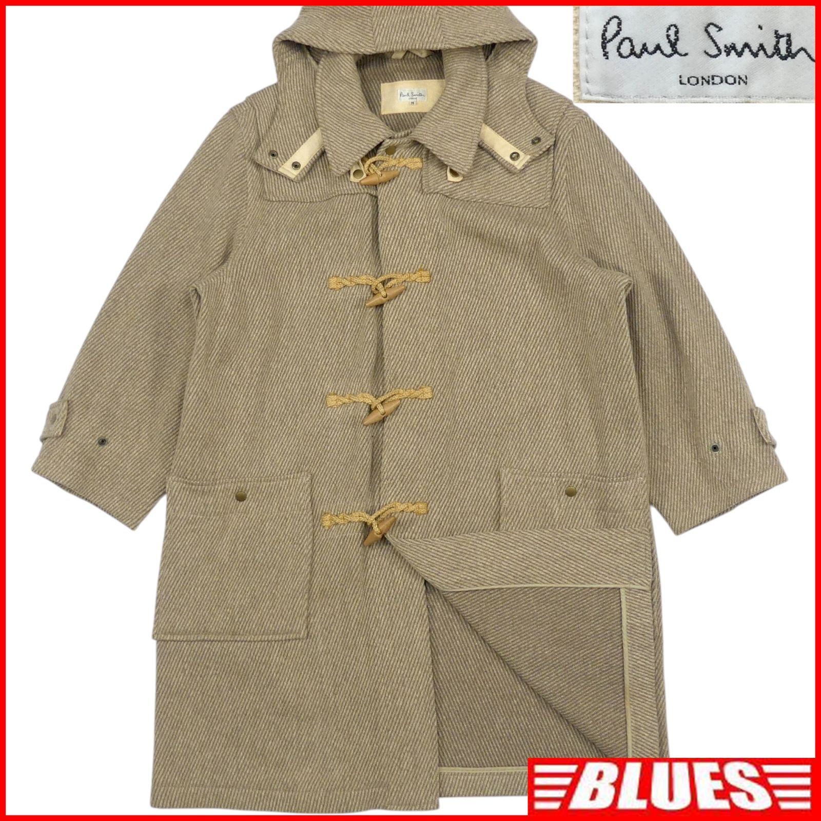 Paul Smith ポールスミス ダッフルコート M ロング ウール ベージュ フード 古着 メンズ ロングコート トグルボタン ダッフルコートサイズM一覧 SEULB屋着古 TY4078