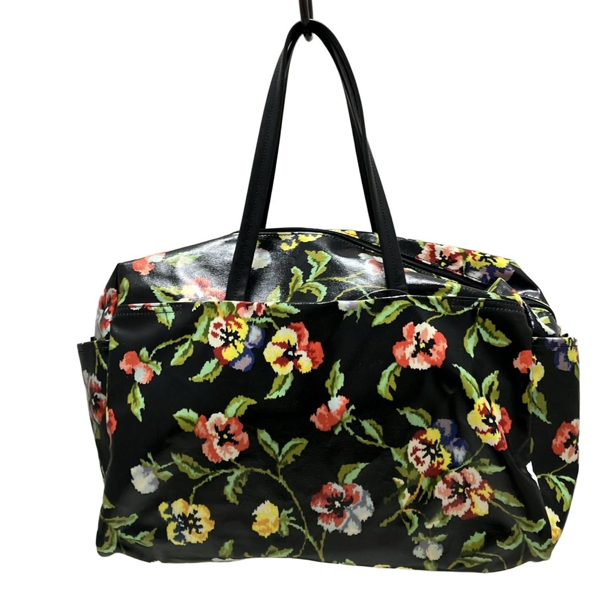 フェイラー FEILER ボストン バッグ FEILER(フェイラー) ボストンバッグ - 黒×ライトグリーン×マルチ 花柄