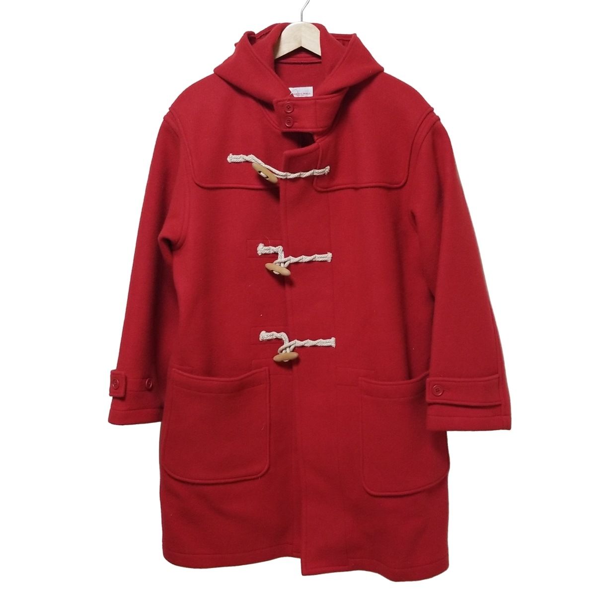 WONDERFUL WORLD ワンダフルワールド ダッフルコート レディース - レッド×ブラウン×マルチ 長袖 刺繍 クマ 冬