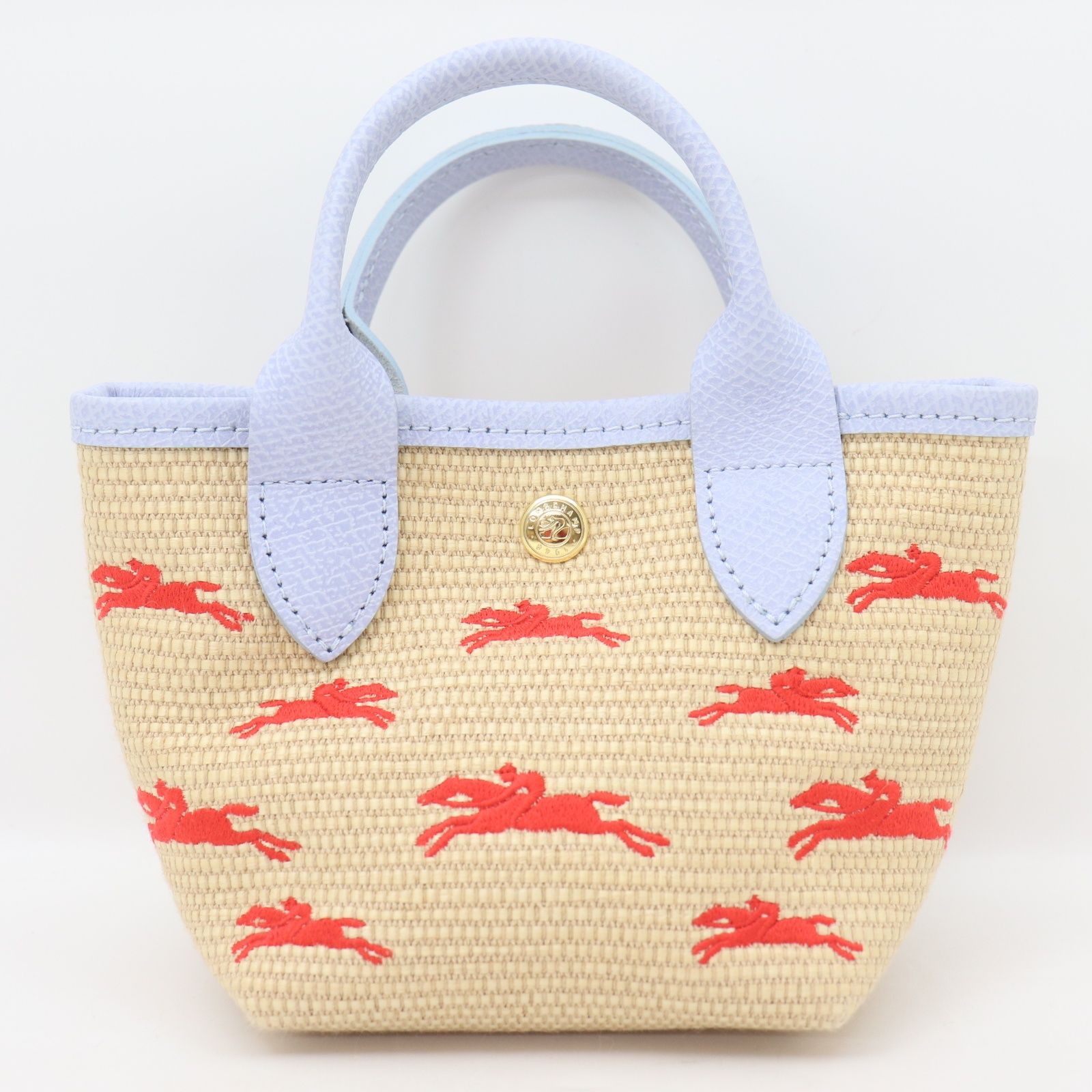 ITU65OBXMW00 LONGCHAMP ロンシャン パニエXS ハンドバッグ 2WAYバッグ ブルー ショルダーストラップ