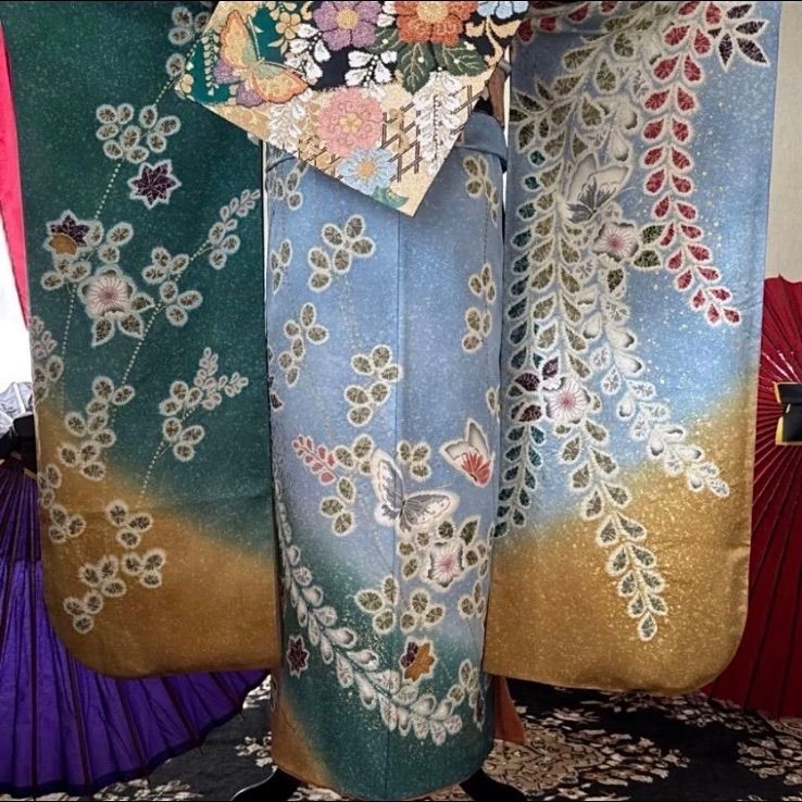 平和屋着物○撫松庵 小振袖 二尺袖 雪輪舞桜 洗える着物 AABC5032zg