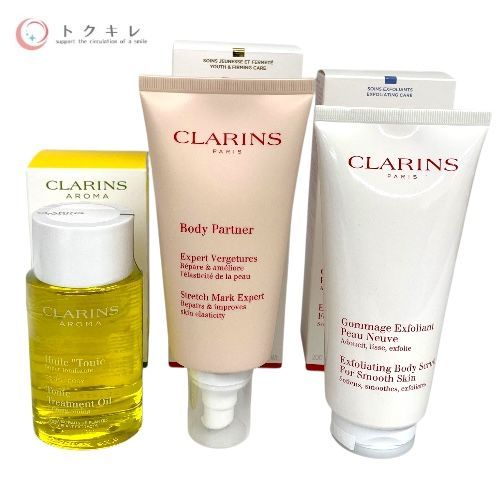 トクキレ クラランス ボディオイル トニック 100ml ボディパートナー 175ml スムージングボディスクラブN 200ml 3種セット Clarins